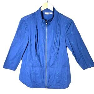 Chico’s 1 Zenergy Royal blue full zip casual jacket size 8 medium M B179
